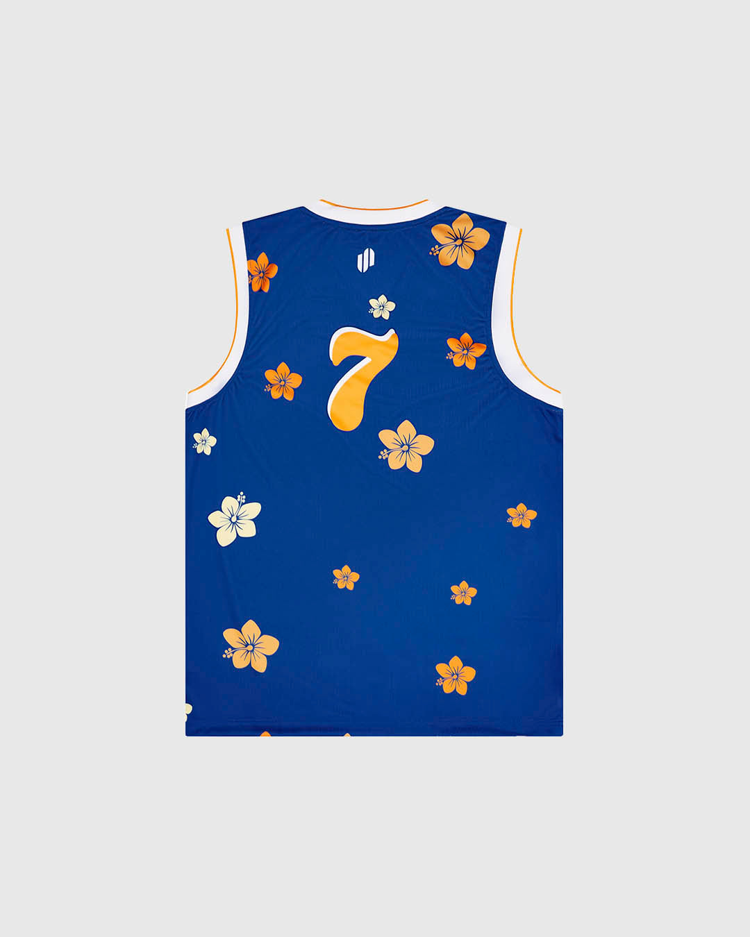 ED7:95 - Men's Floral Basketball Singlet - Floral Blue