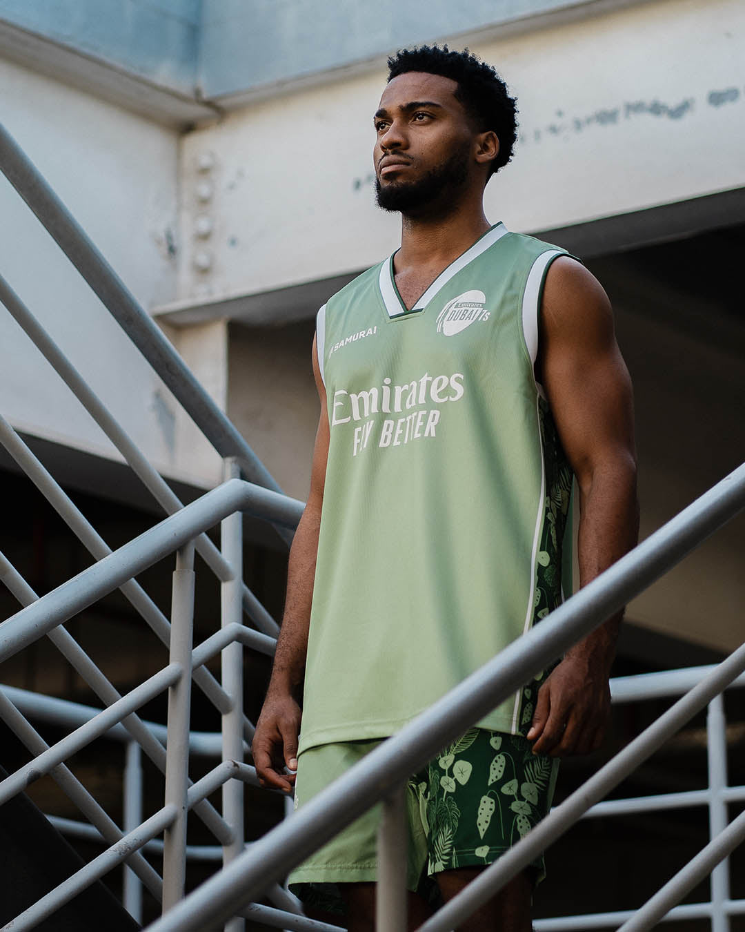 ED7:R1 - Mens Rainforest Basketball Vest - Green Print